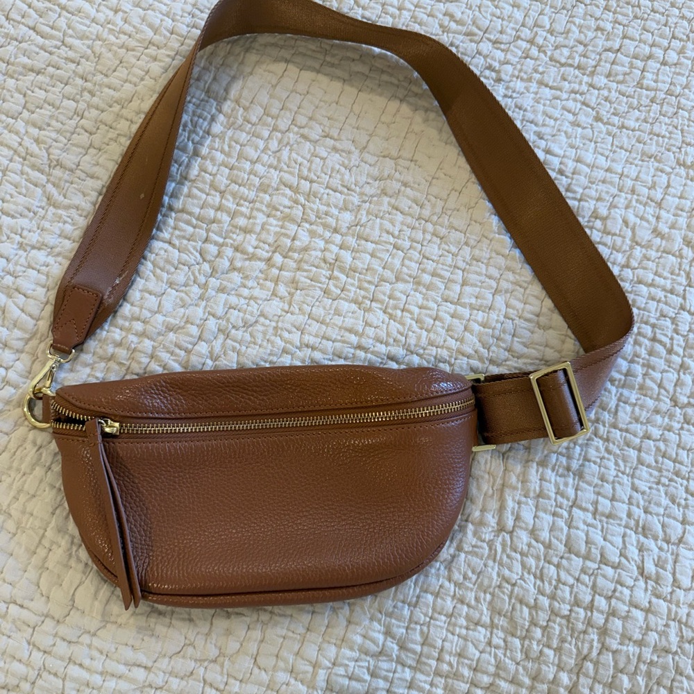 Quince Italian Pebbled Leather Sling Bag